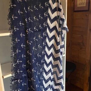 Nautical Anchor and Chevron Scarf
